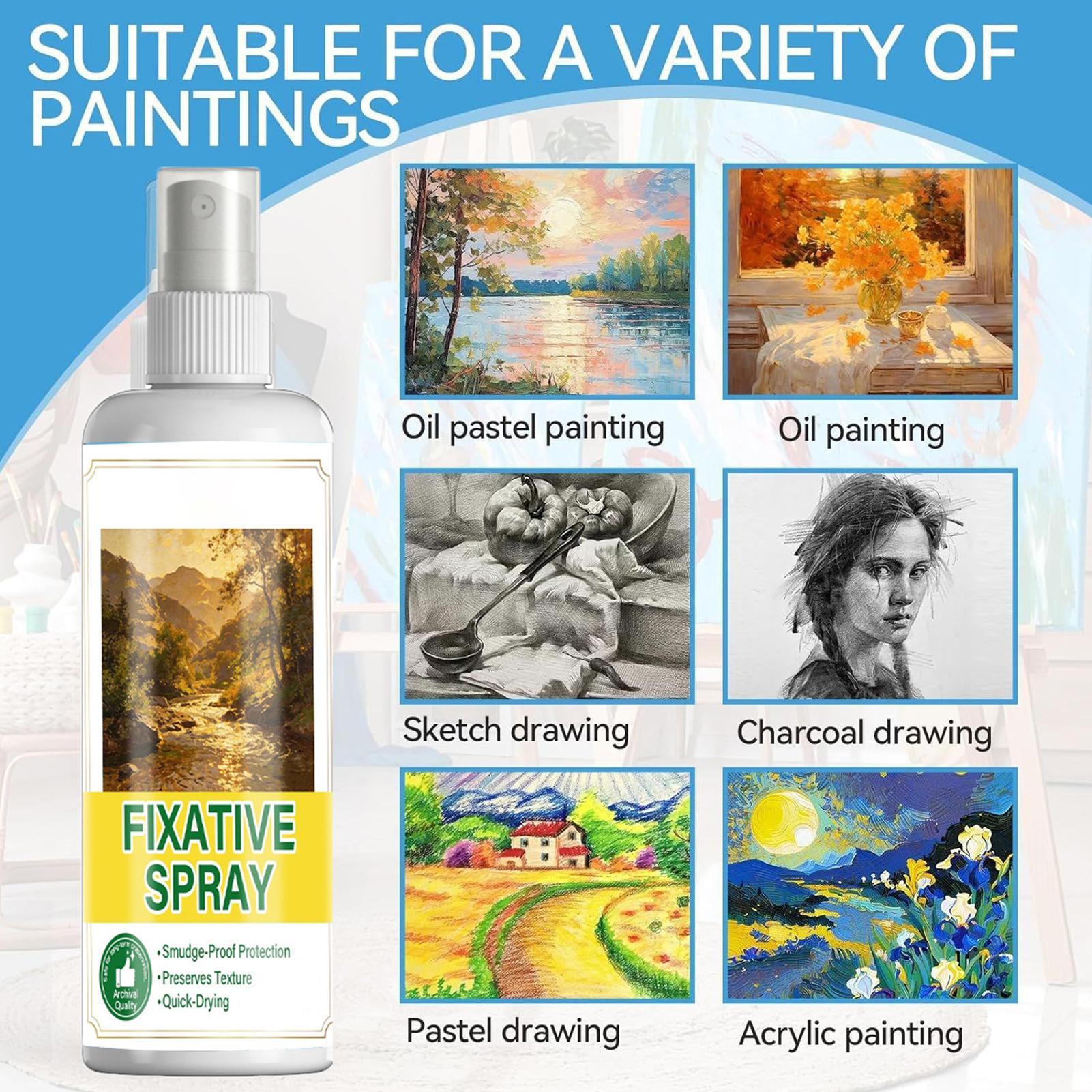 Spray Paint Primer - 120ml Fixative Spray Smuge-Proof Quick Drying