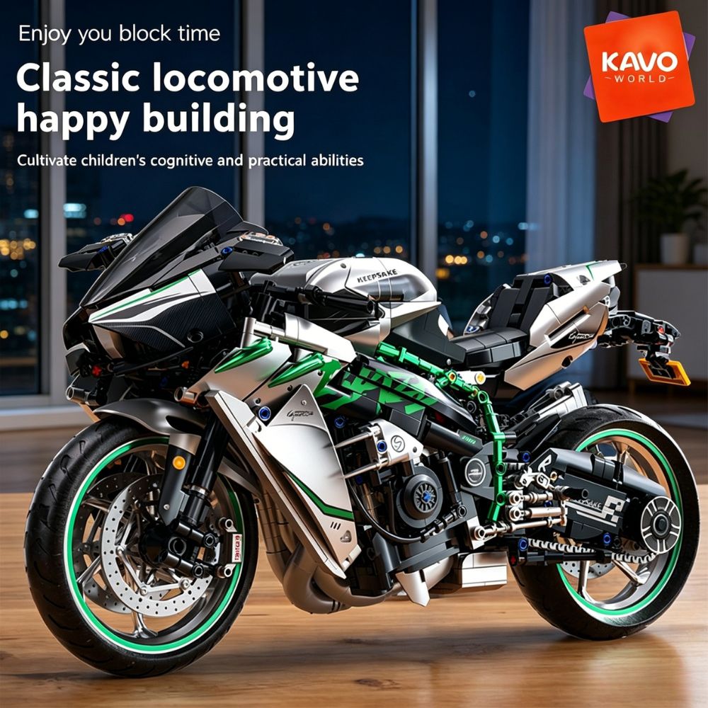 Home Improvement Boys - KAVOWORLD 1:5 Classic Locomotive Motorcycle Building