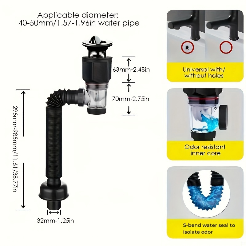 1PC Odor Proof Adjustable P-Tr - Home Improvement K&B Construction recension och pris
